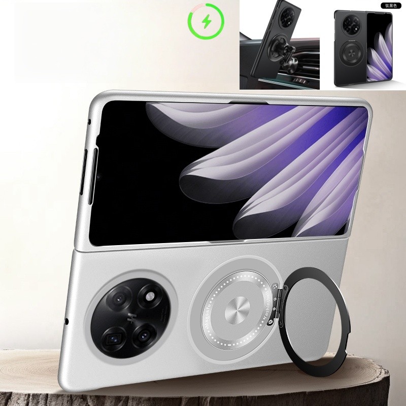 แหวนโลหะหมุนได้ปลอกแม่เหล็ก Funda สําหรับ OPPO Find N6 Find N5 N3 N2 Slim Protection Back Shell