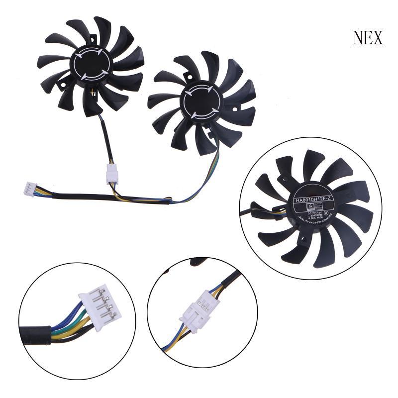 NEX 2PCS 75 มม.HA8010H12F-Z 4Pin กราฟิกการ์ดพัดลมระบายความร้อนสําหรับ MSI GTX660 GTX670 GTX680 R6790