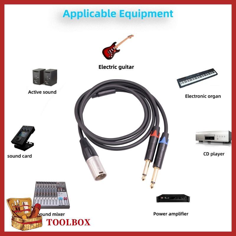 TOOLBOX TRS 1 4 In to XLR Cable XLR 3Pin Male to Dual- Quarter Inch Male XLR ถึง 6 35 มม.