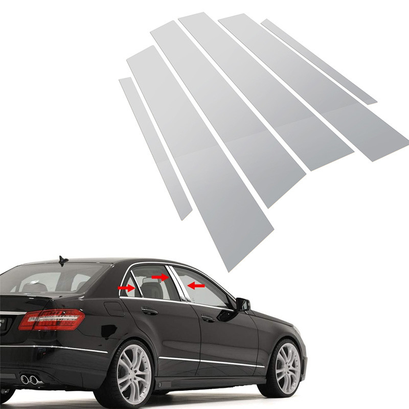 POSSBAY หน้าต่างประตู Deal BC เสาโพสต์สติกเกอร์สําหรับ Mercedes-Benz E-Class W212 ซีดาน E200/E220/E250/E300 AMG 2010-2016