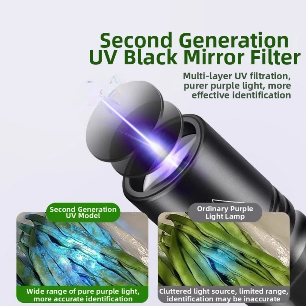 365nm ไฟฉาย UV Precision 365nm ความยาวคลื่นสําหรับการตรวจสอบ Forensic
