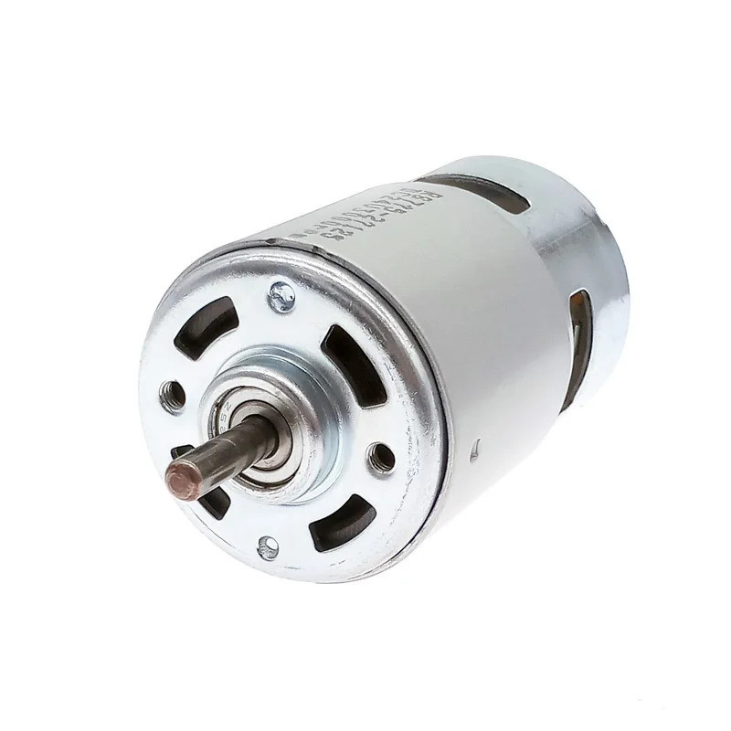 DC12V มอเตอร์ 775 DC 24V แบริ่งบอลคู่ 1000rpm8500rpm6000rpm4500rpm3000rpm แรงบิดขนาดใหญ่เสียงต่ํา