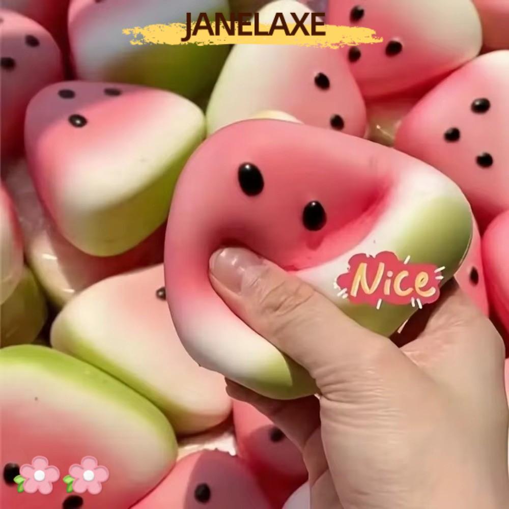 JANELAXE932JN เครื่องคลายเครียดแตงโม​​, Squishy Texture ฟื้นตัวช้า Anti-stress Squeeze, ของเล่นบีบอัดผิวน้ําแข็งนุ่มแบบพกพา ​​บรรเทาความเครียดสํานักงานและโรงเรียน​​