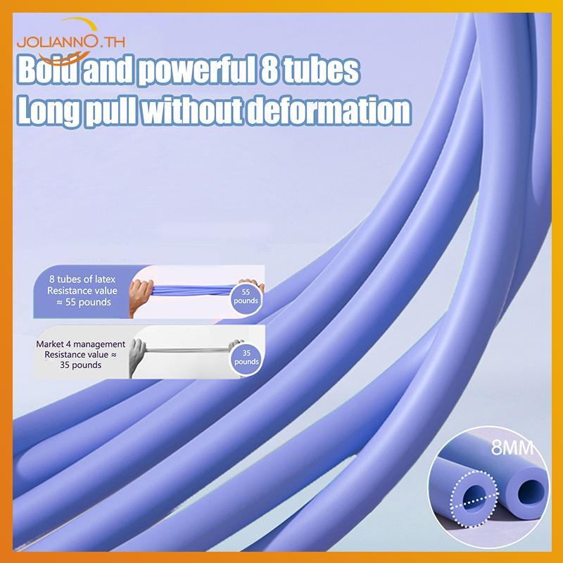 Joliann0 8-Tube Elastic Yoga Pedal Puller Resistance Band สําหรับขายืดการฝึกอบรม th