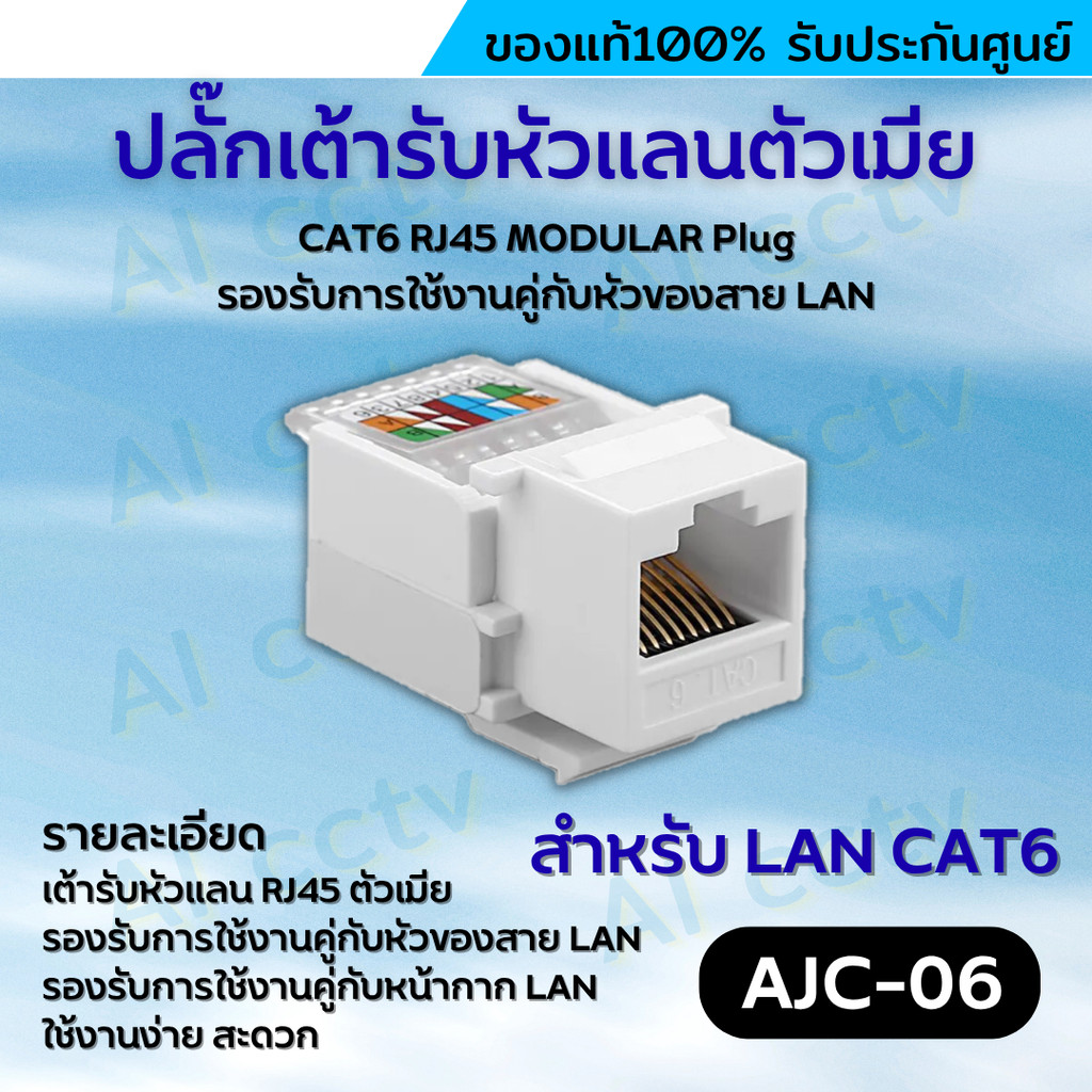 เต้ารับหัวแลนตัวเมีย CAT5E/CAT6 RJ45 MODULAR JACK / CAT5E/CAT6