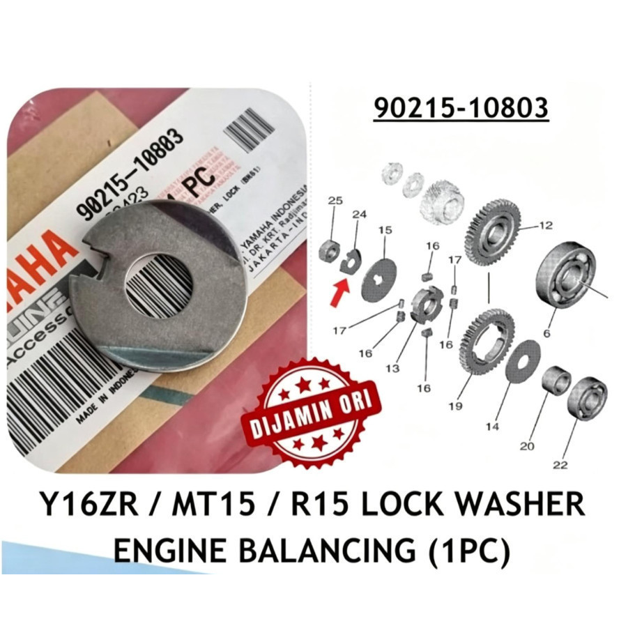 90215-10803 R15 V1-V4 / R15 M / Y16 / MT15 YAMAHA PART BALANCER WEIGHT LOCK WASHER ( M10)