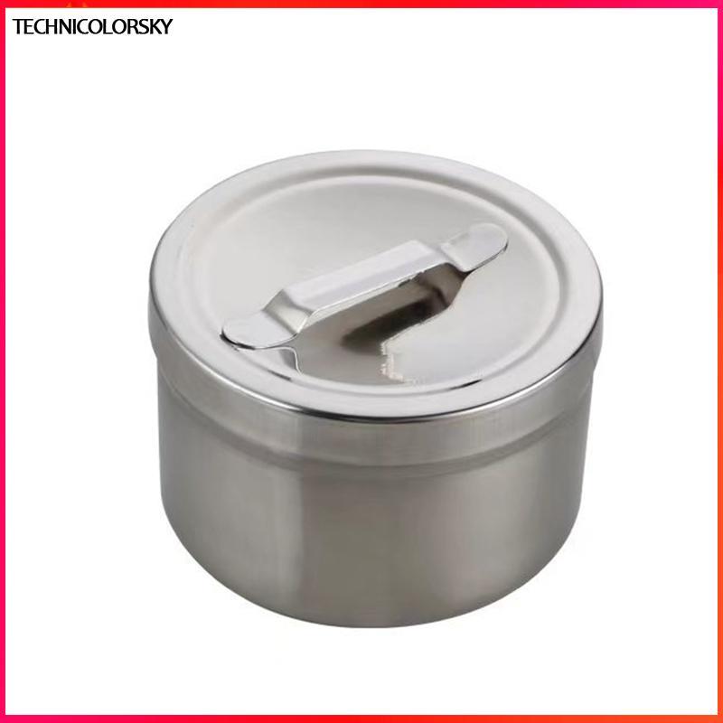 Technicolorsky 1 ชิ้นกล่องกลมทางการแพทย์ 304 สแตนเลสผ้าฝ้ายสามารถ Barrel เครื่องมือห้องปฏิบัติการและเครื่องมือถังเก็บพร้อมฝาปิด TSY