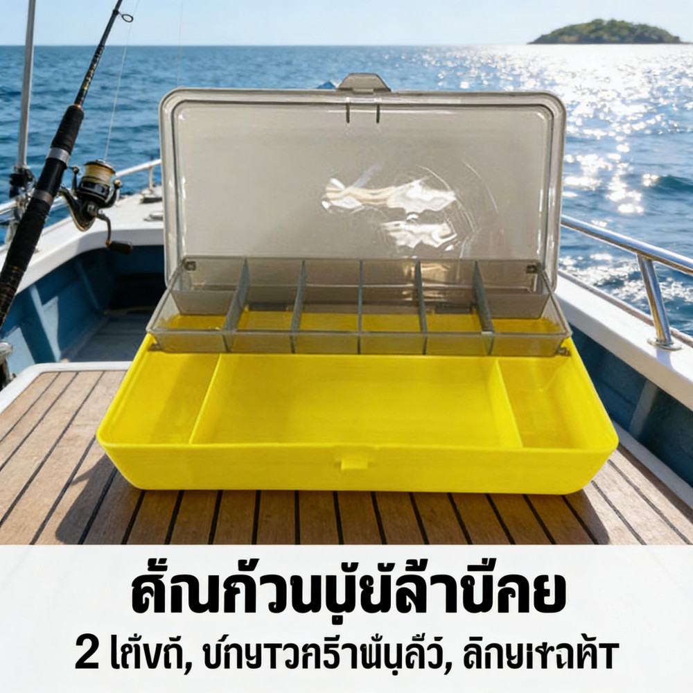 ลาเซอร์อเนกประสงค์ 2 ชั้น ตกปลาอุปกรณ์พลาสติก กล่องเก็บเยื่อปลอม