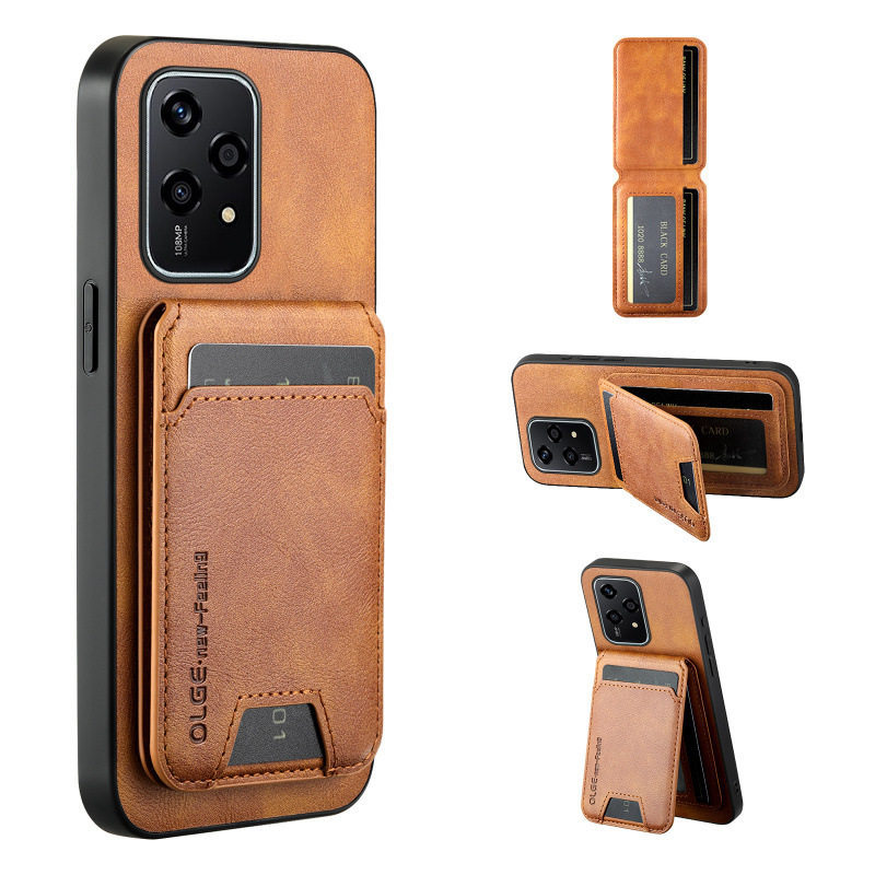 magnetic card holder wallet magnetic wallet เหมาะสําหรับ Honor 200lite เคสโทรศัพท์ Honor x8b ธุรกิจห