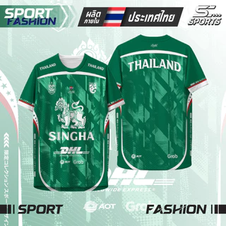 เสื้อกีฬาผ้าพิมพ์ลายสปอนเซอร์ สิงห์-01-หลากสี ผ้าไมโครโพลีเอสเตอร์ แห้งเร็ว ใส่สบาย ไซส์ S-4XL