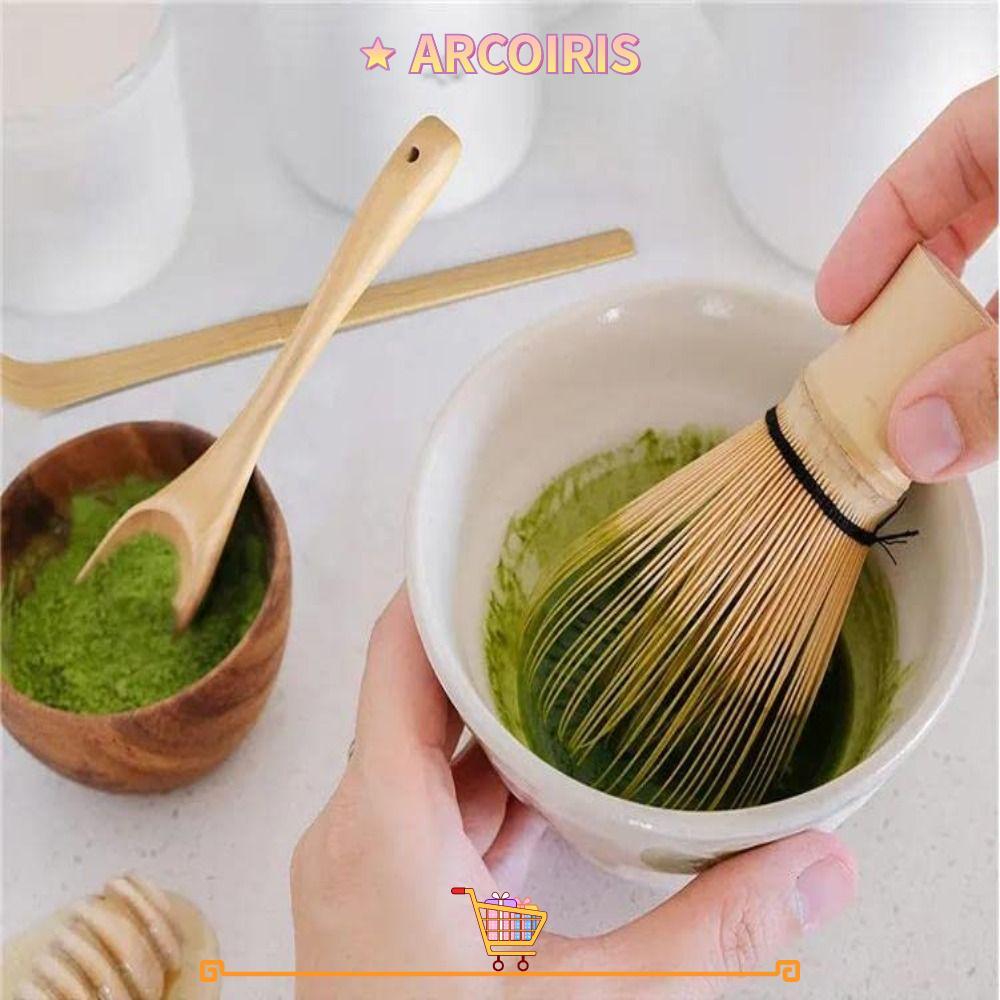 ARCOIRIS Bamboo Matcha Whisk Set, Handmade 100% Natural Bamboo Japanese Matcha Tea Article, Natural 