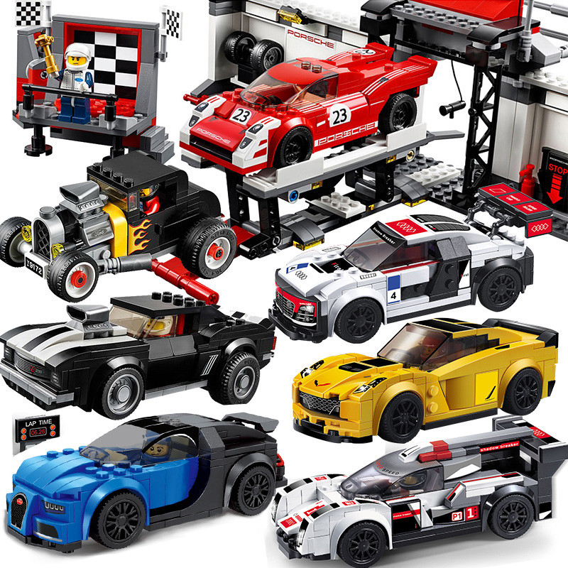 บล็อกอาคาร Jisi ของเล่นประกอบเด็กชายรถแข่งทางปัญญา Supercar Assembly เหมาะสําหรับ Lego Series รถสปอร