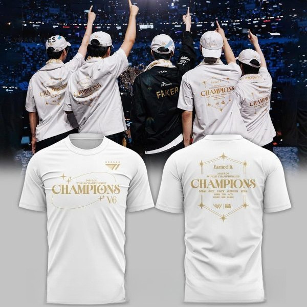 Six-star T1 Jersey SKT Esports S15 World Championship Winner Faker Fan V6 ที่ระลึกผู้ชายเสื้อผ้า Uni