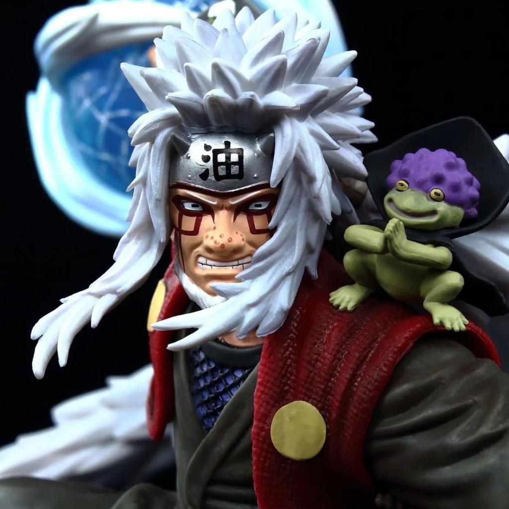คุณภาพสูงคุณภาพสูง Naruto Burning Toad Jiraiya Double-Headed รูปปั้นฉากรุ่น Boxed Figure