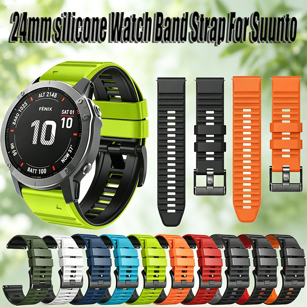 24 มม.สายนาฬิกาซิลิโคนสําหรับ Suunto นาฬิกา 9/9 Baro/7/D5/Spartan กีฬานาฬิกาข้อมือ HR Baro Smartwatc