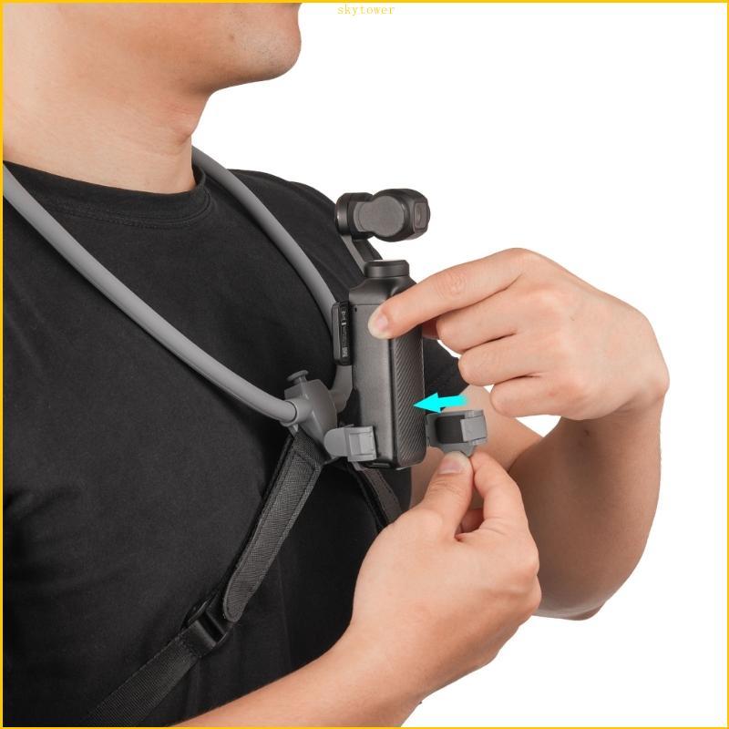 ST Ergonomic Freeing Hands กล้อง Chest Mount สําหรับ Pocket 4 3 กล้องคอ Mount