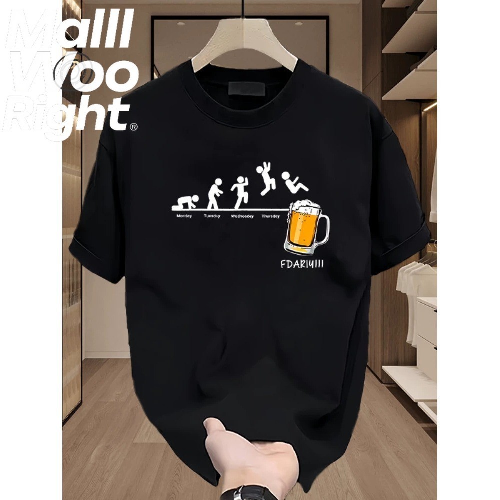 (จัดส่งตลอด 24 ชั่วโมง)Woo Right พลัสขนาดเสื้อยืด Unisex การ์ตูนพิมพ์ผ้าฝ้าย 100% รอบคอสวมใส่สบาย