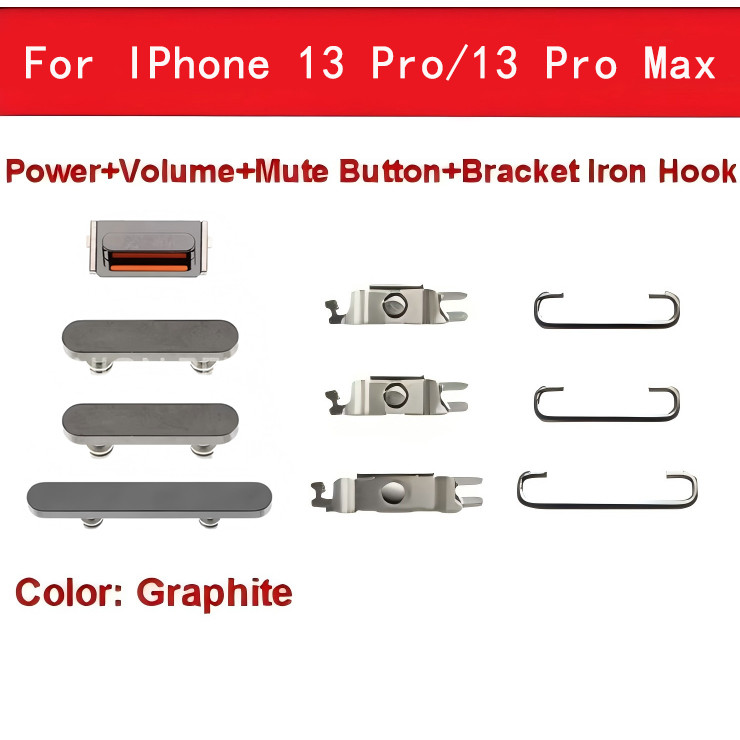 สําหรับโทรศัพท์ 11 12 13 Pro Max ปุ่มปรับระดับเสียงพลังงาน Mute Bracket lron Hook อะไหล่ทดแทน