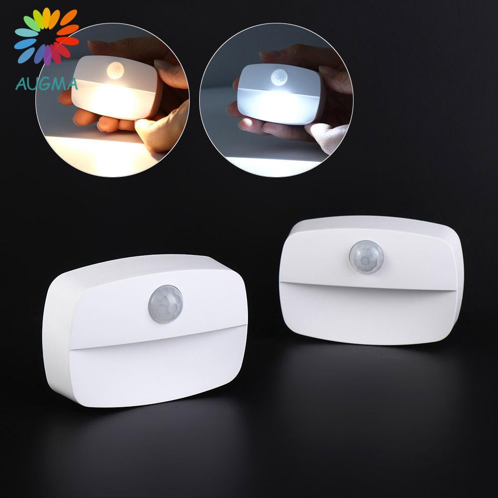 AUGMA LED Night Light Motion Sensor แบตเตอรี่ดําเนินการห้องน้ําโคมไฟกลางคืนตู้ Light Saving Night โค