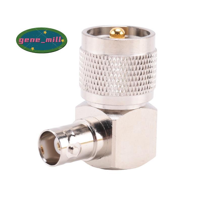 UHF PL259 -259 ขั้วต่ออะแดปเตอร์มุมขวาหญิง BNC สีเงิน