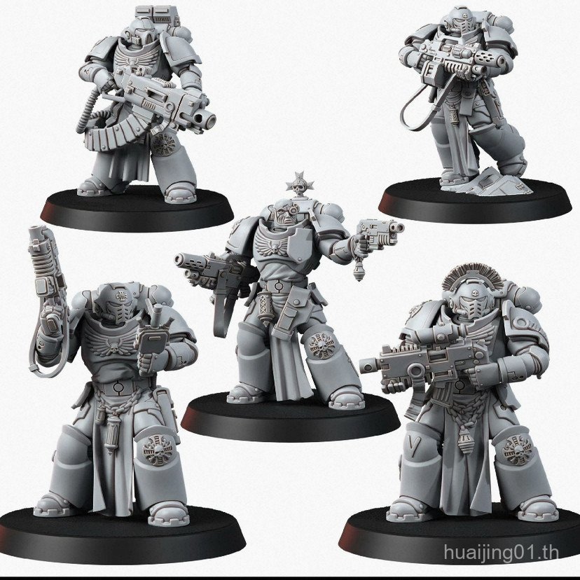 Warhammer 40k Suguard Squad Full Set Space Warrior Chess Piece สีขาวรุ่นเรซิ่นการพิมพ์ PZC7