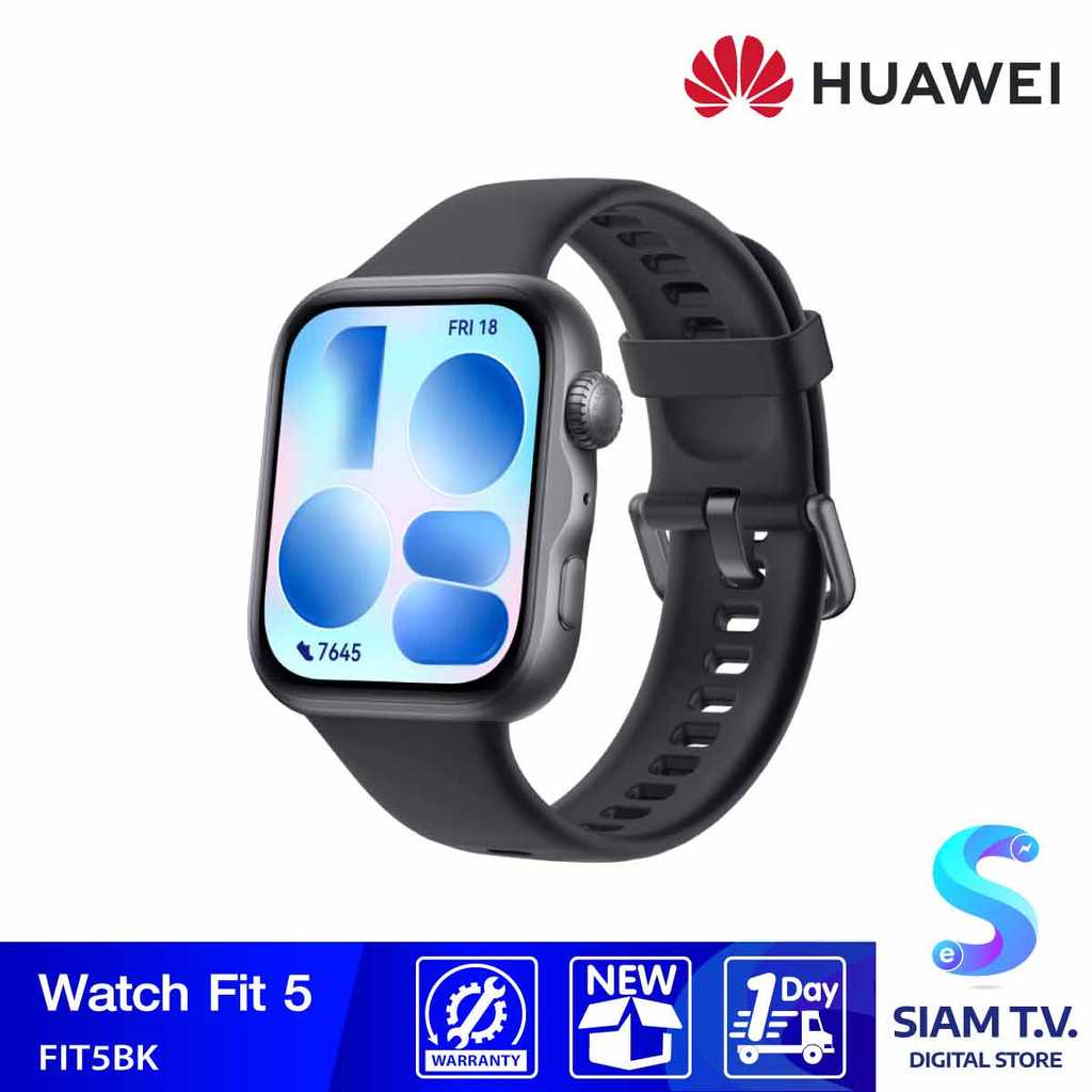 Huawei Watch Fit 5 - Black (Fluoroelastomer Strap) โดย สยามทีวี by Siam T.V.