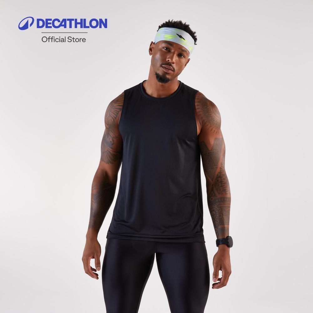 Decathlon Men'S Running Tank Top เสื้อกล้ามวิ่งสำหรับผู้ชาย รุ่น Kiprun Run 100 - Black