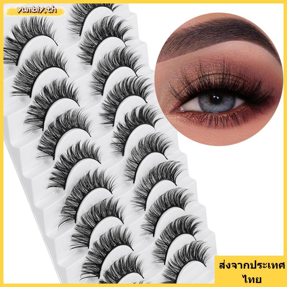 จัดส่งจากประเทศไทยขนตาปลอม YUMLY, Natrual Long Full Strip Faux Mink Lash, แฟชั่นของผู้หญิง Cruelty-free Handmade Eye เครื่องมือแต่งหน้า Eye Lash Extension