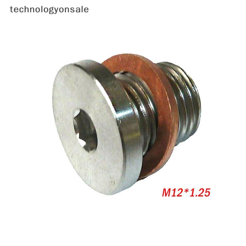 [Tech] M12 X 1.25 O2 Oxygen Lambda Sensor nking Plug Cap Bung ไอเสียอุปกรณ์เสริมปะเก็นยานยนต์หกเหลี่