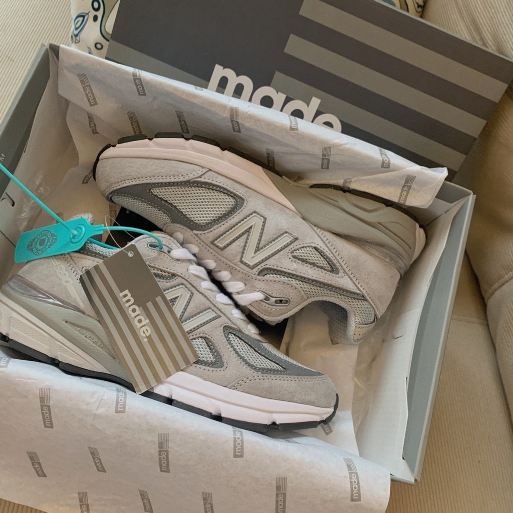 American golf-made new balance m990gl5 nb990v5 รองเท้าวิ่งจ๊อกกิ้งประธานสีเทาผู้ชายและผู้หญิงกีฬารอง