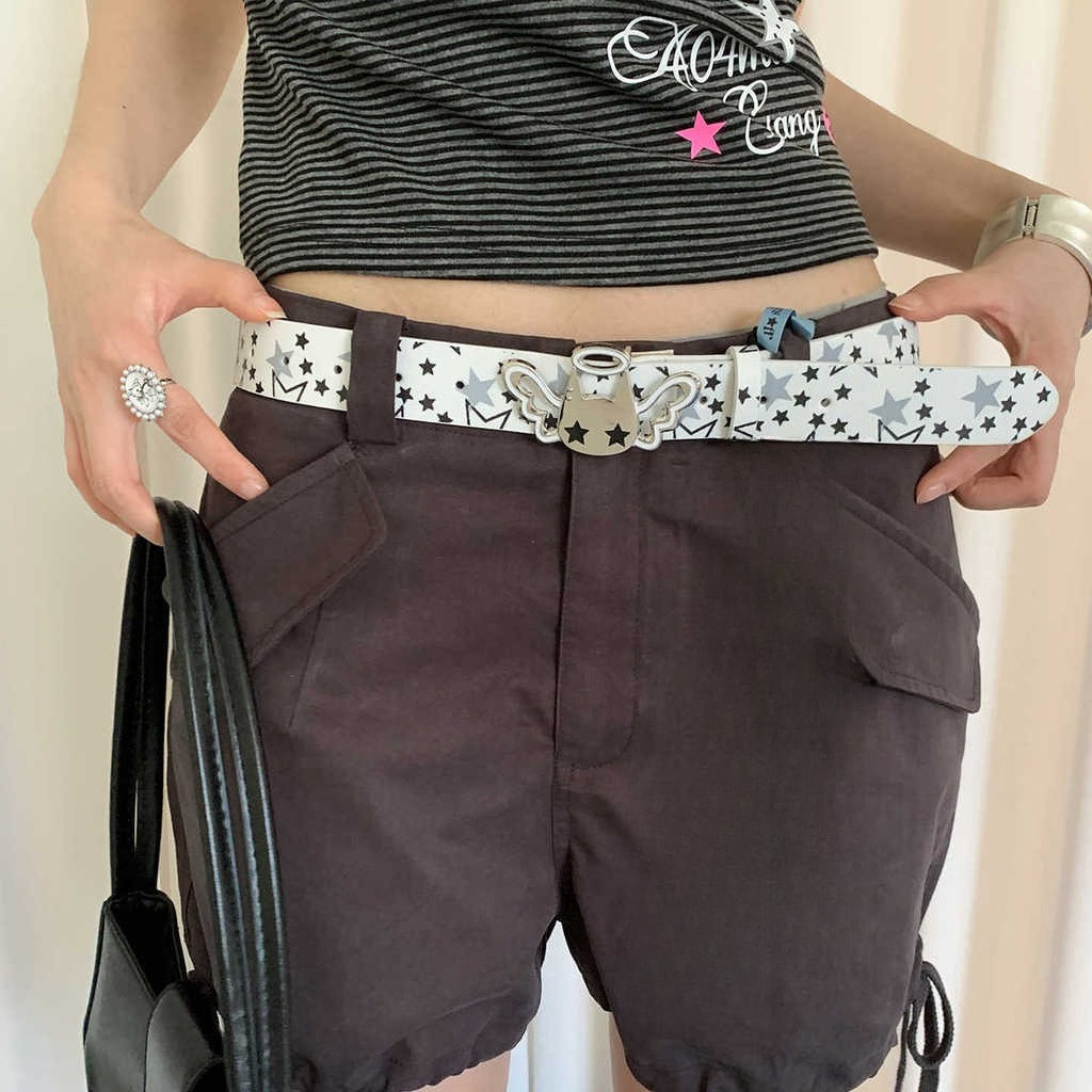 Y2k เข็มขัดการ์ตูนผู้หญิง Niche Belt ตกแต่ง