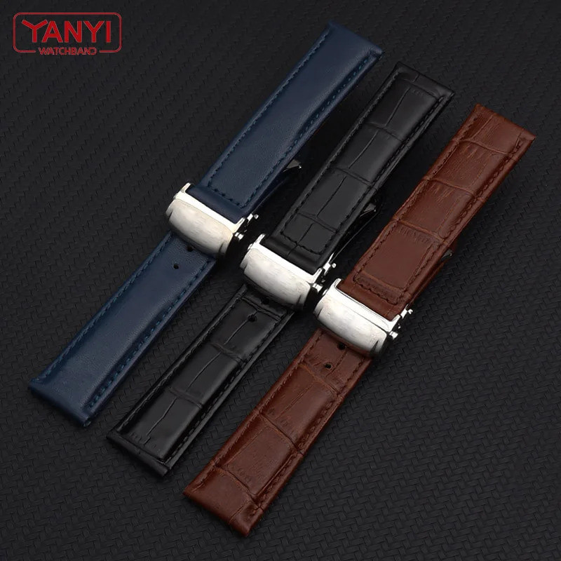 Genuine leather watch strap 20mm 22mm for maurice lacroix watchband folding buckle leisure business 