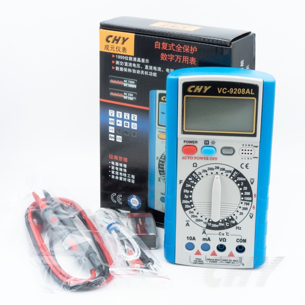 Current Digital Human Yuan วัด vc-9208al อิเล็กทรอนิกส์สไตล์ใหม่อุณหภูมิความถี่มัลติมิเตอร์แรงดันไฟฟ