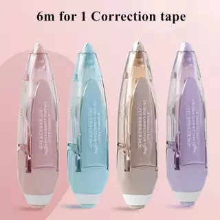 เทปลบคำผิดแบบกด รีฟิลได้ 6 ม. สีพาสเทล เทปลบคำผิดน่ารัก พร้อมไส้เปลี่ยน สำหรับนักเรียน โรงเรียน ออฟฟิศ