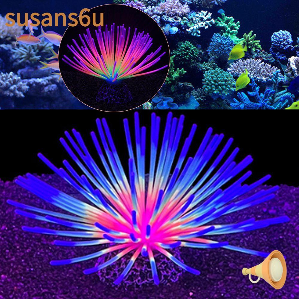 SUSAN Fish Aquarium Decor สําหรับบ้านที่มีผลเรืองแสง Fish Aquarium Supplies พืชประดิษฐ์