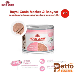 Royal Canin Mother&Baby Cat [6 กระป๋อง] อาหารเปียกลูกแมวและแม่แมว เนื้อมูสนิ่ม ทานง่ายเสริมภูมิคุ้มกัน