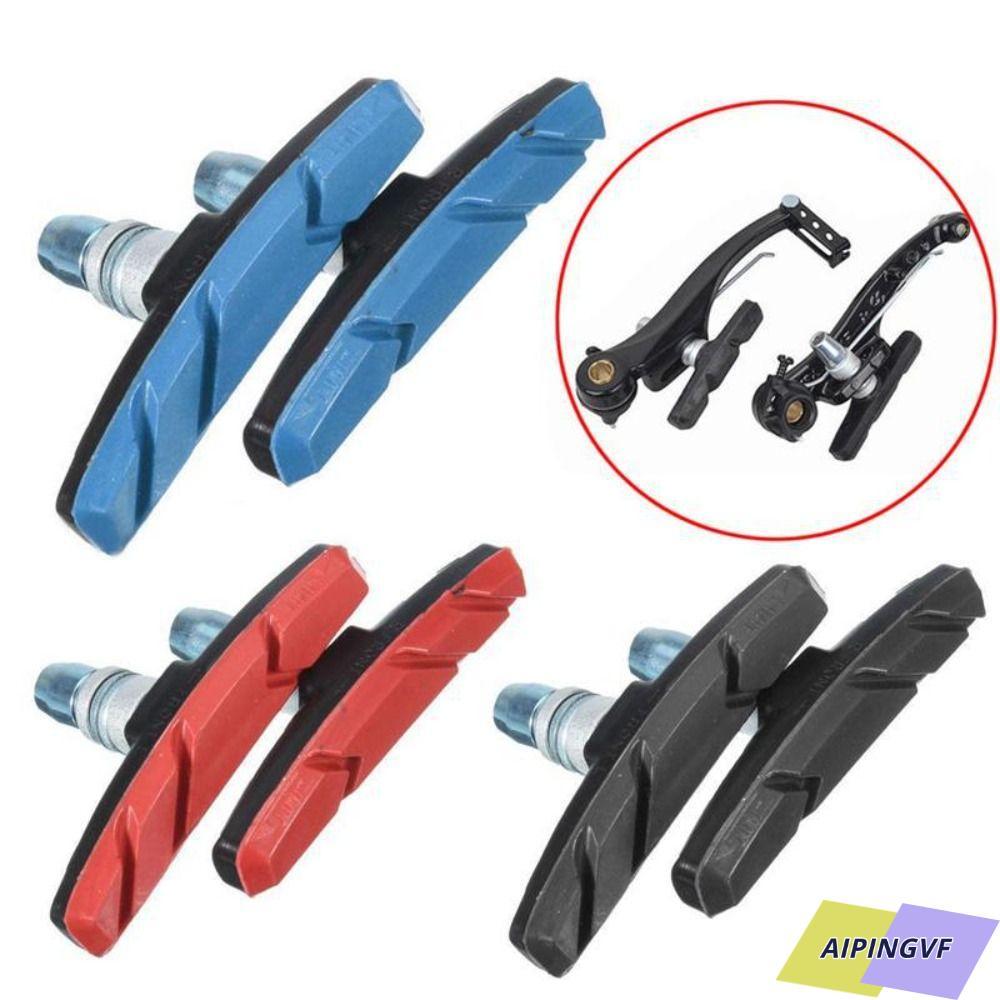 AIPINGVF 1 คู่จักรยานเงียบเบรค,ยาง + โลหะทนทานจักรยาน V Braking Pads,เบรคระบบยาวนาน 3 สียางเบรค Pad จักรยานเสือภูเขา