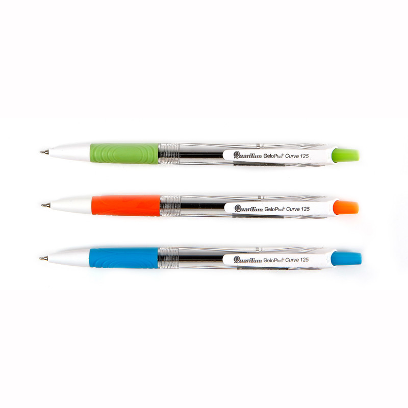 ปากกาลูกลื่น 0.5 มม. ควอนตั้ม GeloPlus Curve125 หมึกสีน้ำเงิน ด้ามคละสี – โปรปัง