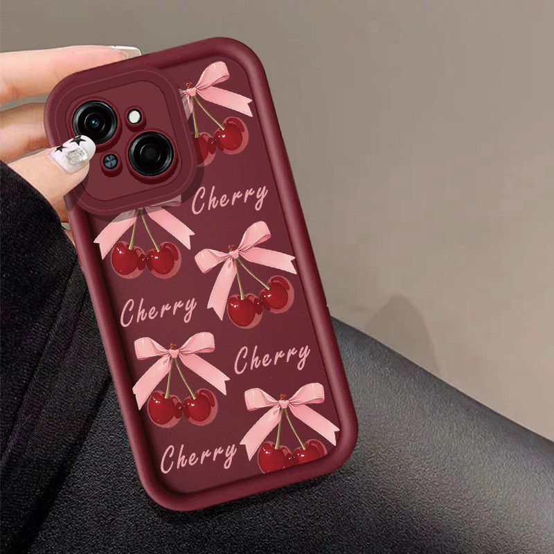 Cherry Bowknot เคสโทรศัพท์สําหรับ Infinix Smart 9 HD Tecno POP 9 Spark Go 1 Spark Go 2025 Protector 