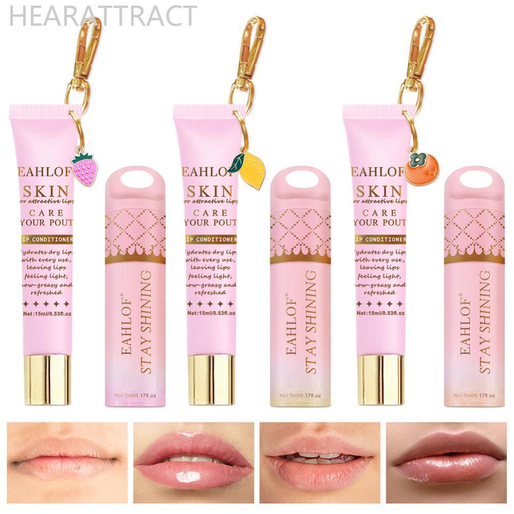 HEARATTRACT 2 ชิ้น/เซ็ต Multi Flavoured Lip Oil Care Set Moisturizing Lip Oil Lip Film Lip Balm Repa