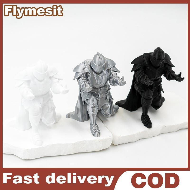Flymesit Knight ปากกาผู้ถือขาตั้ง Creative ยุคกลางโต๊ะ Organizer สไตล์เรซิ่น Figurine สําหรับนักเรียน Office Home Decor EN