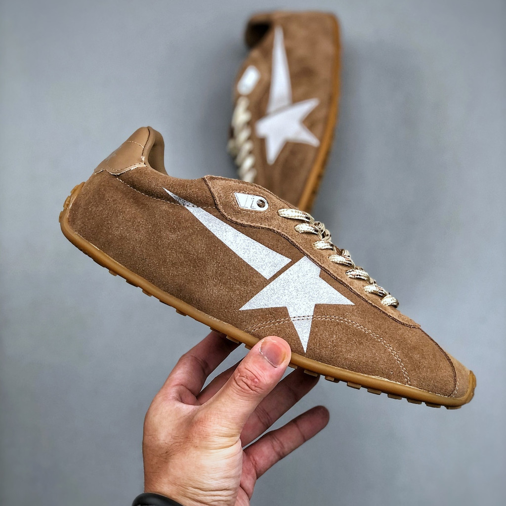 Golden Goose Marathon Speed รองเท้าลําลองด้านล่างของผู้หญิง GGDB Star รองเท้าเสือดาวพิมพ์