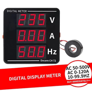 ดิจิตอลมิเตอร์ 1เฟส 220V 3เฟส 380Vดิจิตอล มัลติฟังก์ชั่น มิเตอร์ อัจฉริยะ จอแสดงผล แรงดันV แอมป์A Hz มิเตอร์ meter 220V