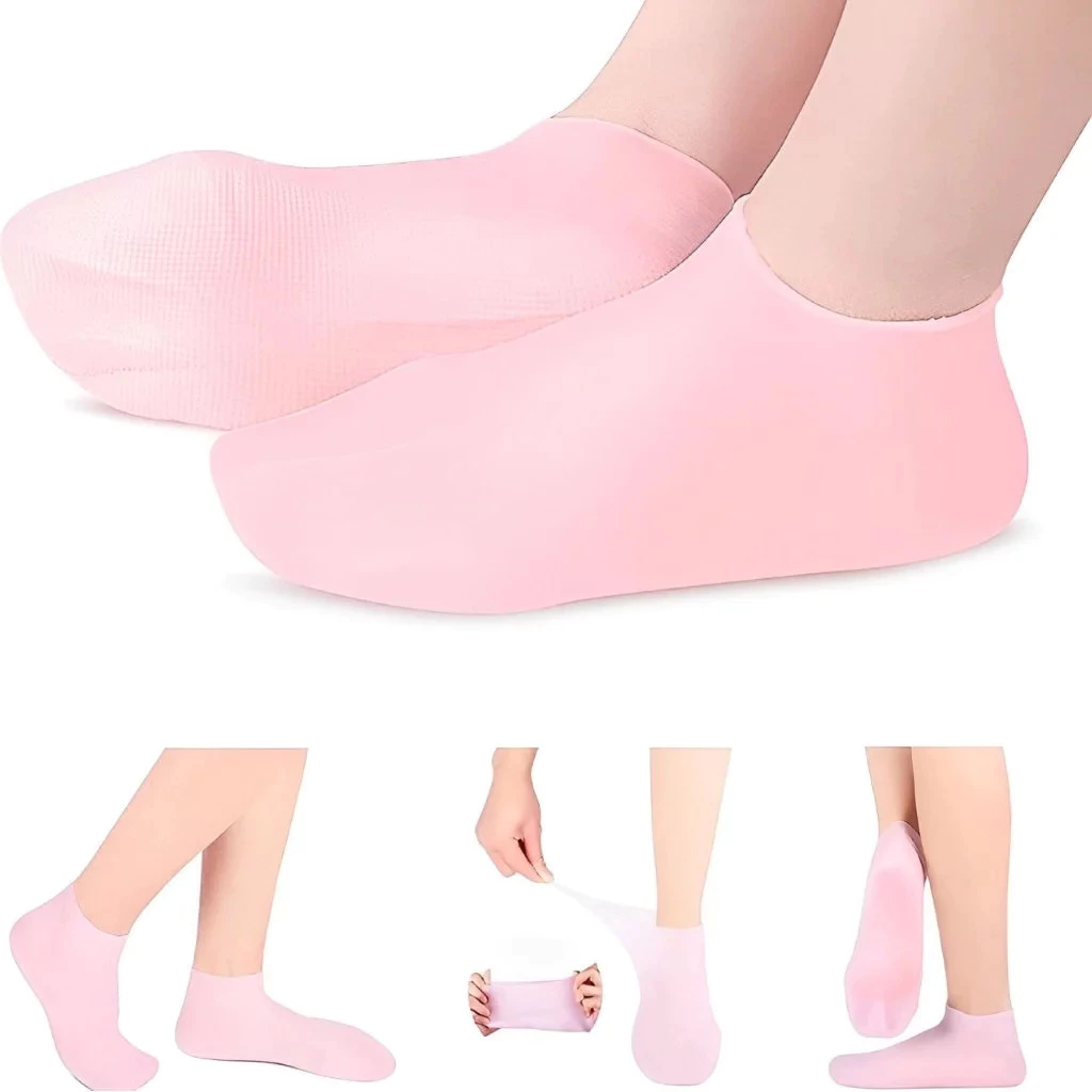 Novvia 5pcs ถุงมือ ถุงเท้าซิลิโคนสปา ใช้ในบ้าน สปาส้นเท้าแตก ซักทําความสะอาดได้ ( ฟรีไซส์ ) ผู้หญิง ผู้ชาย