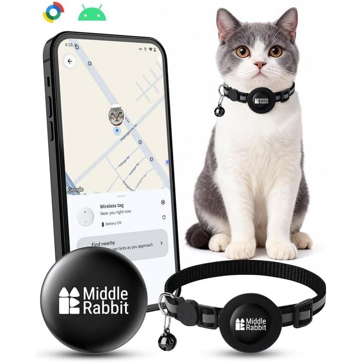 ตัวติดตามแมวสําหรับ Android พร้อมปลอกคอ, แท็กติดตามสัตว์เลี้ยง GPS สําหรับแมว, Android Airtag Altern