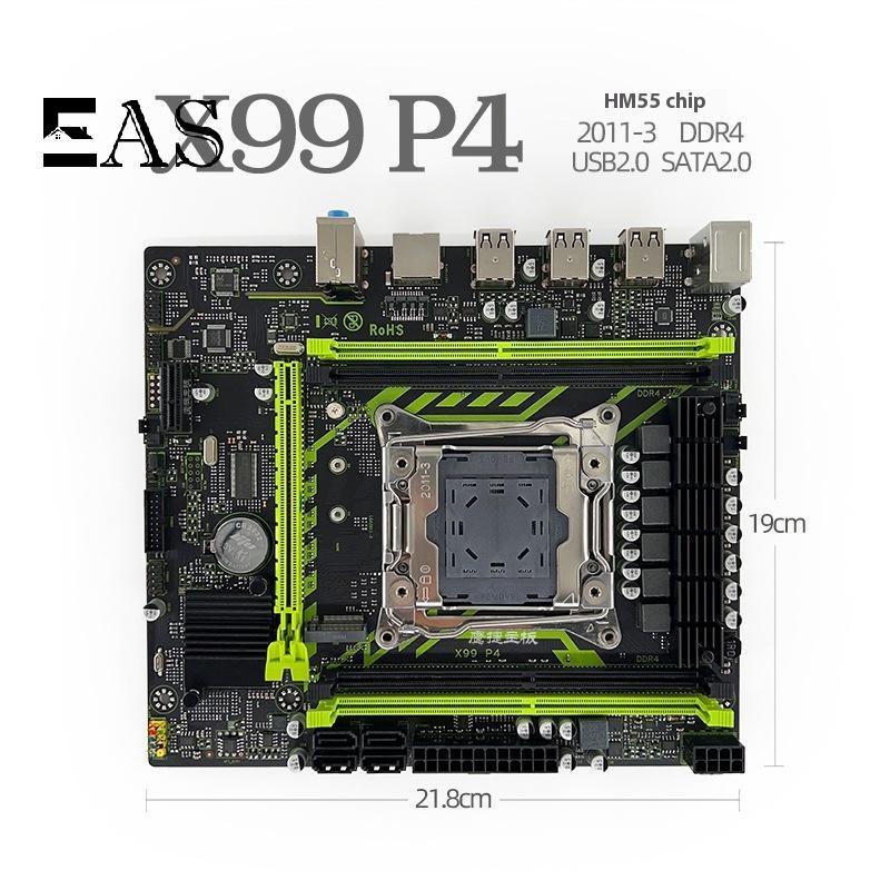 [EA] X99-P4 2011-3 เมนบอร์ดชุดเดสก์ท็อป ECC Server DDR4 X99 2660V3 2680V4 หน่วยความจํา NVME M.2 SATA