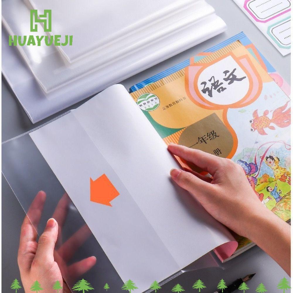YUEJI 10 ชิ้น/เซ็ตปกหนังสือห่อ, ฝาครอบป้องกันหนังสือกันน้ํา A4/A5/16K, มัลติฟังก์ชั่นโปร่งใสตําราผิวหนังสือป้องกัน