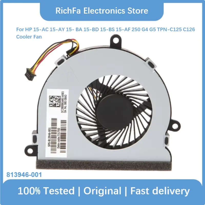 ใช้สําหรับ HP 15-AC 15-A X 15- BA 15-BD 15-BS 15-AF 250 G4 G5 TPN-C125 C126 CPU Cooler พัดลม DC28000