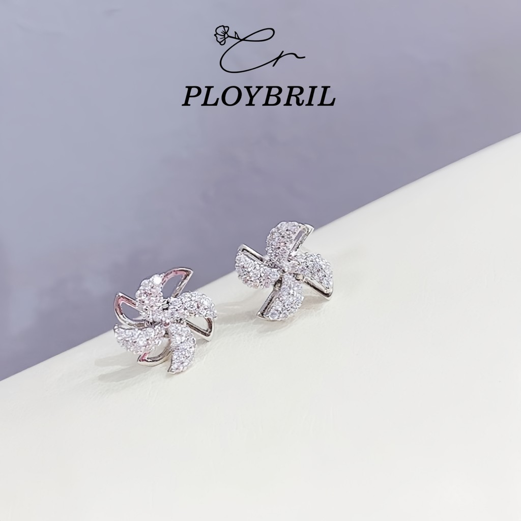 PLOYBRIL พร้อมส่งจากไทย❤ | ต่างหูกังหันลม หมุนได้จริง ใส่เป็นเครื่องรางได้ กังหันหมุนปัดเป่าสิ่งไม่ดี E065