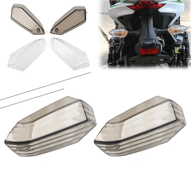 QY 2ชิ้นฝาครอบเลนส์สำหรับ Kawasaki Ninja 300 650 1000 ER-6N Z800 Z1000 ZX6R ER6F